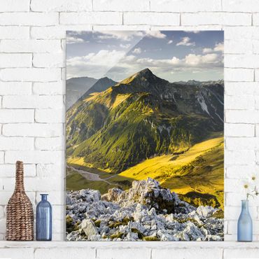 Tableau en verre - Mountains And Valley Of The Lechtal Alps In Tirol