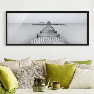Poster encadré - Wooden Pier In Black And White