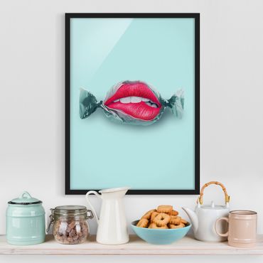 Poster encadré - Candy With Lips