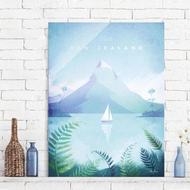 Tableau en verre - Travel Poster - New Zealand