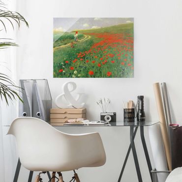 Tableau en verre - Pál Szinyei-Merse - Summer Landscape With A Blossoming Poppy