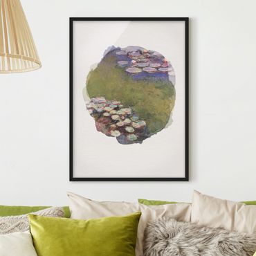 Poster encadré - WaterColours - Claude Monet - Water Lilies
