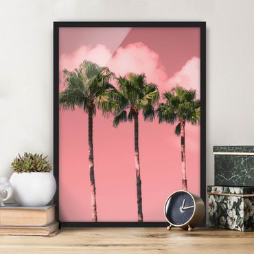 Poster encadré - Palm Trees Against Sky Pink