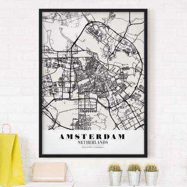 Poster encadré - Amsterdam City Map - Classic