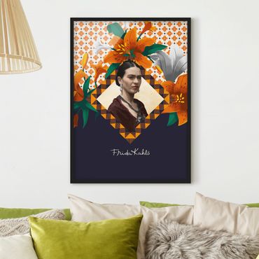 Poster encadré - Frida Kahlo - Lilies