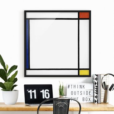 Poster encadré - Piet Mondrian - Composition III with Red, Yellow and Blue