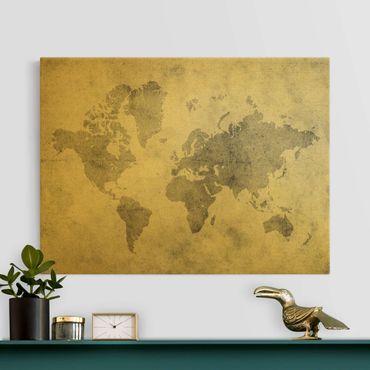 Tableau sur toile or - Vintage World Map ll