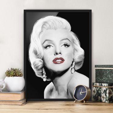 Poster encadré - Marilyn With Earrings