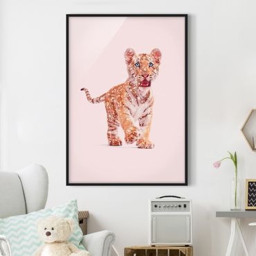 Poster encadré - Tiger With Glitter