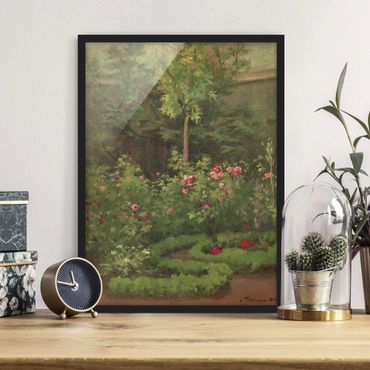 Poster encadré - Camille Pissarro - A Rose Garden
