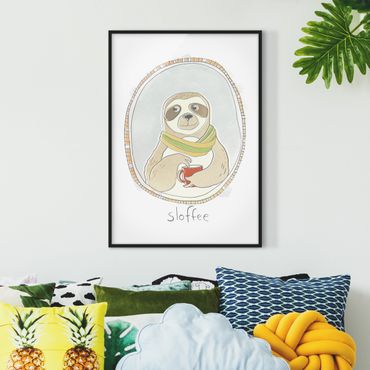 Poster encadré - Caffeinated Sloth