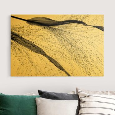 Tableau sur toile or - Delicate Reed With Small Buds Black And White