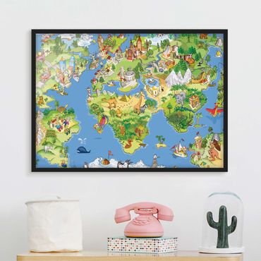 Poster encadré - Great and Funny Worldmap