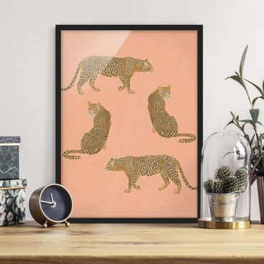 Poster encadré - Illustration Leopard Pink Painting