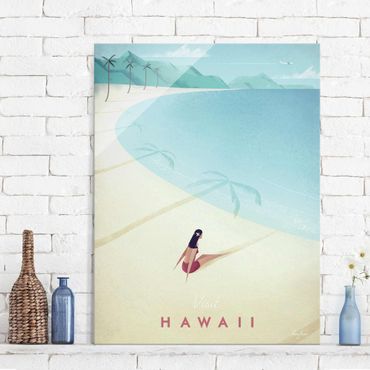 Tableau en verre - Travel Poster - Hawaii