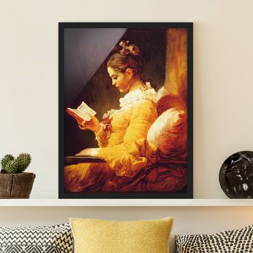 Poster encadré - Jean Honoré Fragonard - Young Girl Reading