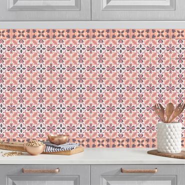 Revêtement mural cuisine - Geometrical Tile Mix Blossom Orange