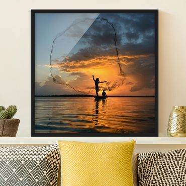Poster encadré - Fishing Net At Sunset