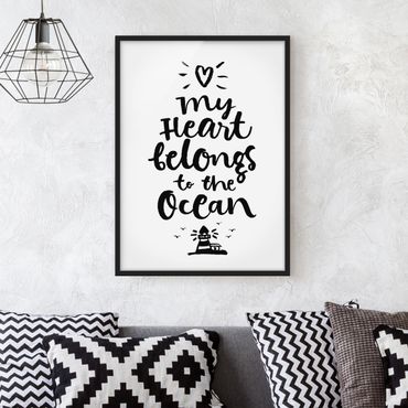 Poster encadré - My Heart Belongs To The Ocean