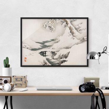 Poster encadré - Asian Vintage Drawing Winter Landscape