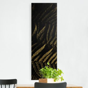 Tableau sur toile or - Black And White Botany Fern