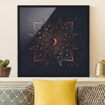 Poster encadré - Astrology Moon Magic Blue Gold