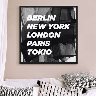 Poster encadré - Berlin New York London