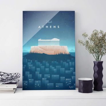 Tableau en verre - Travel Poster - Athens