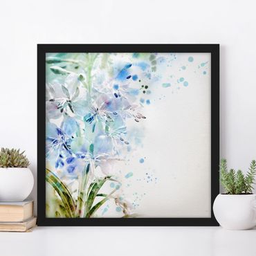 Poster encadré - Watercolour Flowers Lilies