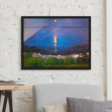 Poster encadré - Edvard Munch - Summer Night By The Beach