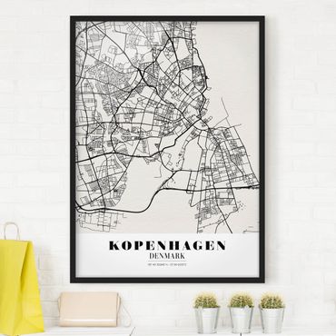 Poster encadré - Copenhagen City Map - Classic