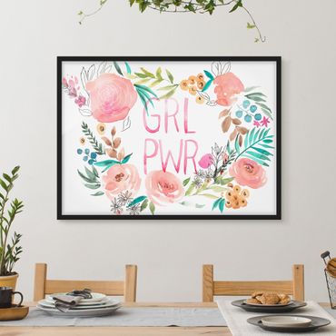 Poster encadré - Pink Flowers - Girl Power