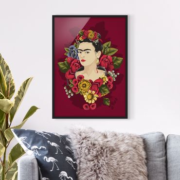 Poster encadré - Frida Kahlo - Roses