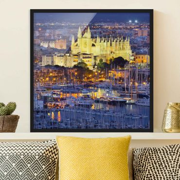 Poster encadré - Palma De Mallorca City Skyline And Harbor