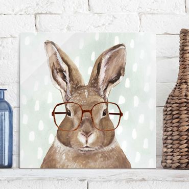 Tableau en verre - Animals With Glasses - Rabbit