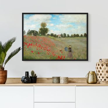 Poster encadré - Claude Monet - Poppy Field Near Argenteuil