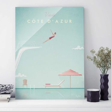 Tableau en verre - Travel Poster - Côte D'Azur