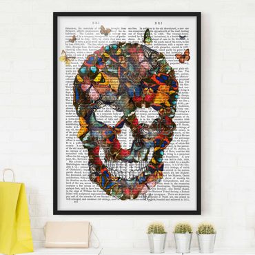 Poster encadré - Scary Reading - Butterfly Skull