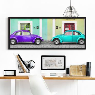 Poster encadré - Beetles Purple Turquoise