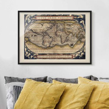 Poster encadré - Historic World Map Typus Orbis Terrarum