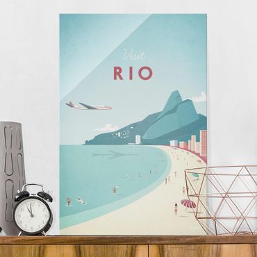 Tableau en verre - Travel Poster - Rio De Janeiro