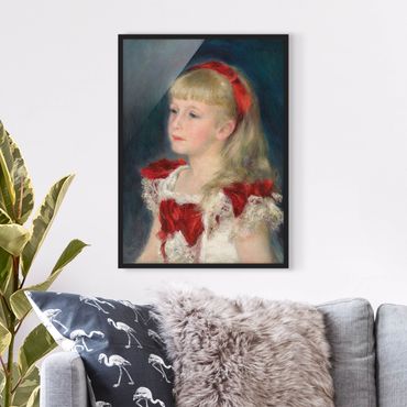 Poster encadré - Auguste Renoir - Mademoiselle Grimprel with red Ribbon