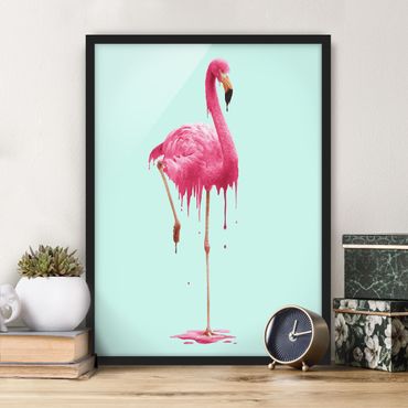 Poster encadré - Melting Flamingo