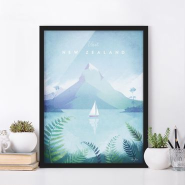 Poster encadré - Travel Poster - New Zealand