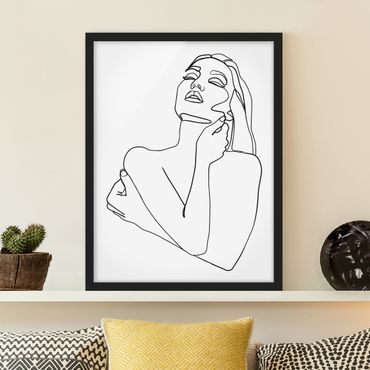 Poster encadré - Line Art Woman Torso Black And White