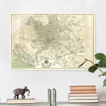 Tableau en verre - Vintage Map Rome Antique