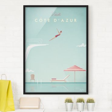 Poster encadré - Travel Poster - Côte D'Azur