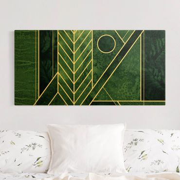 Tableau sur toile or - Golden Geometry - Emerald