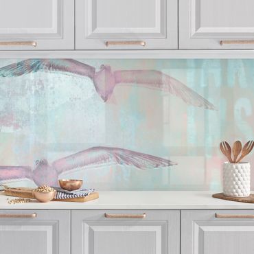 Revêtement mural cuisine - Shabby Chic Collage - Seagulls