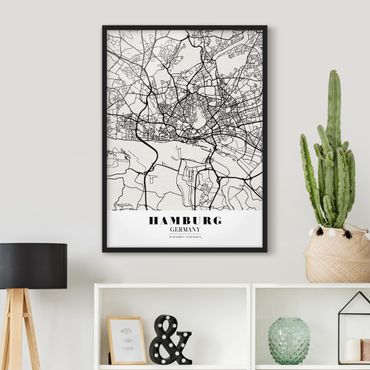 Poster encadré - Hamburg City Map - Classic